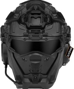 Airsoft Helmet, All-in-One Design Built-in Detachable Tactical Headset Anti-Fog Fan Shade Sliding Goggles,Paintball CS Cosplay Helmet
