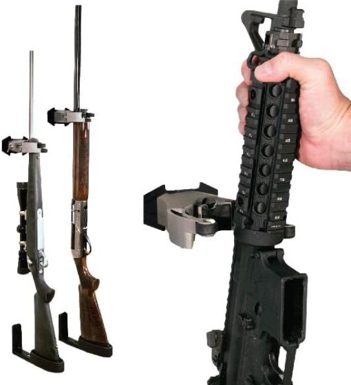 X-Lock Gun Rack – Locking Wall Mount for a Rifle or Shotgun (Optional Fingerprint Reader)