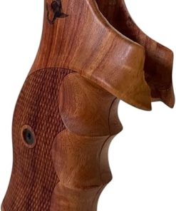 New Hardwood Grip Compatible with Taurrus Compact Frame Tracker/Judge 17 44 415 425 450 617 627 692, Mini Bull & Checker Engraved #TRACKER01