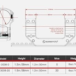 Sunwayfoto CO-3038-0 Scope Holder 30mm Diameter 0 MOA Picatinny Rail Compatible for Telescopic Sights 2