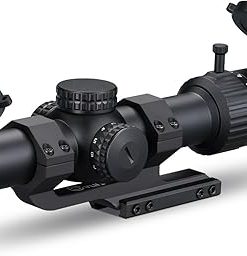 CVLIFE 1-10×24 LPVO Rifle Scope with 30mm Cantilever Mount, Illuminated BDC Reticle Scope with Generous Eye Relief for 1-10X