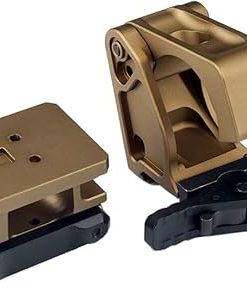 AEMS Red Dot Sight Mount & HM3X Magnifier Flip QD Mount Combo，2.26″ Optics Centerline Height，CNC Precision Machined Aluminum，for 20mm Picatinny Rail Mounting，Tan 2