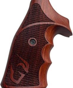 New Padauk Wood Grip Compatibles with Taaurus Medium/Large Frame Square Butt .357 M44, 65, 80, 82, 83, 96, 431, 441, 607, 669#Checker Engraved