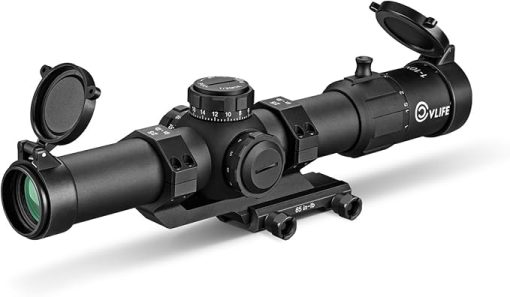 CVLIFE 1-10x28 First Focal Plane FFP LPVO Scope with Cantilever Mount, 34mm Maintube Hunting Rifle Scope with Illuminated BDC Reticle, Zero Reset Turret Lock