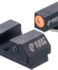 Night Fision Standard Height Perfect Dot Tritium Night Sight Set Compatible with Taurus G3C/GX4, Orange Front Ring, U Notch Black Rear Rings 2