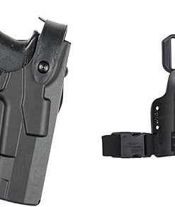 Safariland 7360 ALS/SLS, Level 3 Retention Duty Holster, Mid Ride & Drop Flex Adapter with Single Strap Leg Shroud for Gun Holsters, Assembly Polymer,Black
