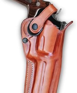 Premium Leather Three Slot Belt Holster with Retention Strap Fits S&W N-Frame .44 Model 629/29 Classic Full Underlug Barrel 5″, R/H Draw, Brown Color #1261#