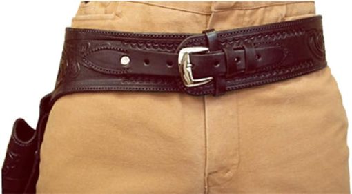 HILASON Western Right Hand Gun Holster Rig 22 Cal Leather Cowboy | Costume Holster | Cowboy Gun Holster | Gun Belt Holster | Leather Gun Holster | Holster Belt - Image 2