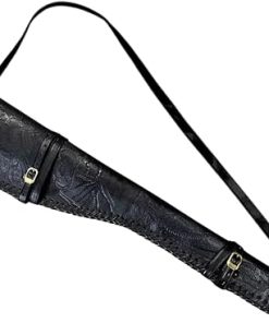 Western Leather Rifle Scabbard | Shotgun Case | Cowboy Holster | Black | Long Gun Holster | Rifle and Shotgun Sleeve with Straps