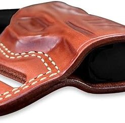 Premium The Ultimate Leather Pancake OWB Belt Holster Open Top Fits Sigg Sauer P365 XMacro/ P365 AXG Legion 9mm 3.7″ Barrel, Right Hand Draw, Brown Color #1639# 2
