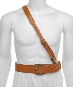 WW1 Sam Browne Belt with Shoulder Strap Brown Leather will fit 51″ – 55″ 2