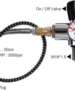 TUXING 4500Psi Carbon Fiber Paintball HPA Air Tank, 2L 122Cu with Pcp Filling Regulator Valve for Pcp Air Rifle Scuba Tank (Empty Bottle), M18*1.5 2