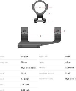Warne Scope Mounts 1 inch 1 Piece MSR Mount, 20 MOA 2