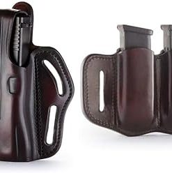 1791 Gunleather – Thumb Break Holster for Springfield XDS & Double Mag Pouch – OWB Leather Holster – Fits Glock 17, 19, Ruger SR9, SR22, Sig Sauer P225, SW Shield MP9 MP40, Walther CCP, Taurus G2