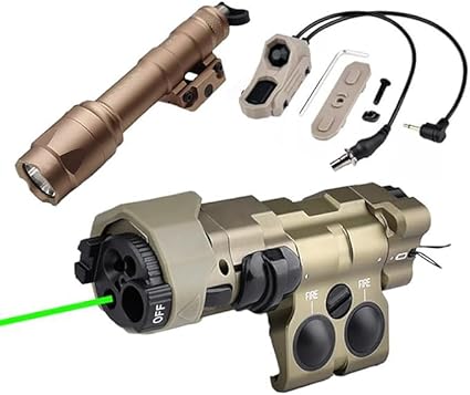 Metal ML C1+ Box Laser Sight(with IR+Red/Green/Blue Laser+IR Fill Light+220 Lumens LED Flashlight),&M600C Strong Flashlight,&Modular Remote Pressure Switch(SF+2.5 Plug) Combo,Tan Metal ML C1+ Box Laser Sight(with IR+Red/Green/Blue Laser+IR Fill Light+220 Lumens LED Flashlight),&M600C Strong Flashlight,&Modular Remote Pressure Switch(SF+2.5 Plug) Combo,Tan