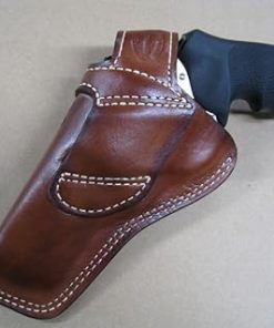 Azula Custom Leather Cross Draw Outdoor Gun Belt Holster for Smith & Wesson S&W J Frame 3″ Revolver Model 60, 63, 317, 36 – Brown Right Hand 2