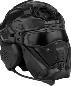 Airsoft Helmet, All-in-One Design Built-in Detachable Tactical Headset Anti-Fog Fan Shade Sliding Goggles,Paintball CS Cosplay Helmet 2