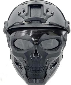 Airsoft Helmet and Skull Mask Set, Adjustable Full Face Protective Mask Suitable for Paintball Shooting, CS Games, and Other Outdoor Activities