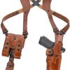 VHS4-226R VHS 4.0 Leather Vertical Shoulder System Compatible with Glock 19 with/Without Red Dot, Ambidextrous, Tan Finish