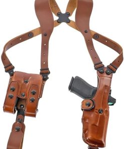 VHS4-226R VHS 4.0 Leather Vertical Shoulder System Compatible with Glock 19 with/Without Red Dot, Ambidextrous, Tan Finish