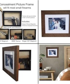 Handgun Gun Concealment Picture Frame – Real Wood – Made in USA (Black) 2