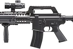 400 FPS Airsoft Spring Power Rifle M4 Durable Material with Flashlight, Red Dot, Grip and1000 Rounds 0.12g BBS 2