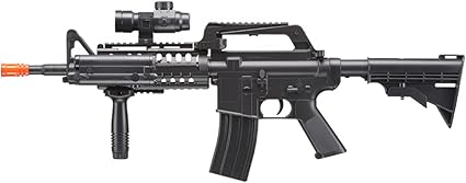 400 FPS Airsoft Spring Power Rifle M4 Durable Material with Flashlight, Red Dot, Grip and1000 Rounds 0.12g BBS 2 400 FPS Airsoft Spring Power Rifle M4 Durable Material with Flashlight, Red Dot, Grip and1000 Rounds 0.12g BBS - Image 2