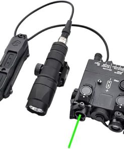 Nylon DL-AII Laser Sights Box(with IR Laser+Red/Green/Blue Laser+Flashlight&Mount),and M300A Strong LED Flashlight,and Modular Wire Remote Pressure Switch(SF+2.5 Plug) Combo,Black