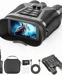 4K Night Vision Goggles, 5000mAh Full-Color Binoculars with 8X Digital Zoom, Flashlight, 32GB Card for Camping, Hunting, Security & Gifts