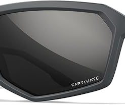 Wiley X WX Recon Sunglasses Safety Glasses for Men Shatterproof UV Eye Protection for Combat and Shooting Captivate Polarized Black Mirror Lenses Matte Grey Frames