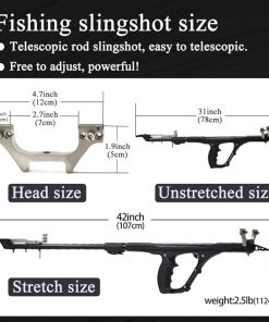 Fishing Slingshots for Adults, High Precision Telescopic Rod Slingshots for Hunting, Multifunctional Professional Slingshot Rifle for Hunting Slingshot Catapult with Rubber Bands 2