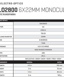 Sig Sauer Kilo 2800 6x22mm Durable Waterproof Ballistic Rangefinder Monocular with Anti-Reflection Coating, Circle Reticle 2