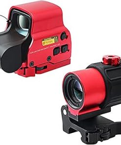 558+G43 Sight, 558 Green/Red Dot Holographic Reflex Sight Scope and G43 3X Magnifying Glass Combo, Quick Release Rollover Multiplier, for 20mm Rail Mount