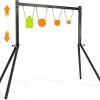 Steel Target Stand for AR500 Shooting Target Complete Kit 3/8″ Thick 4” 6” 8” 7”x 12” Silhouette Target Gong Target Outdoor Target Stand Kit 35-63in Height Adjustment