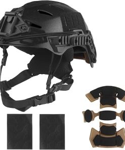 Airsoft Helmet with Rail 3.0, Adjustable Chin Strap Thickened Helmet Pads with Front NVG Mount