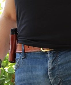 Premium Leather OWB Paddle Holster Open Top Fits, Sigg P365X 9mm Micro Compact 3.1” Barrel, Right Hand Draw, Brown Color #1630# 2