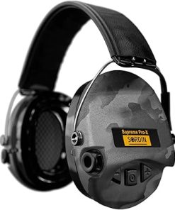 Sordin Pro-X LED Ear Muffs (Limited Night Camo Edition) – Active and Electronic Ear Defenders – Earmuffs for Hunting & Shooting