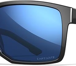 Wiley X WX Apex Sunglasses Safety Glasses for Men Shatterproof UV Eye Protection for Combat, Shooting Captivate Polarized Blue Mirror Lenses Matte Grey Frames