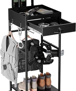 STANI Police Gear Rack with Hooks Police Gear Stand Tactical Gear Stand Police Vest Hanger Police Stand for Gear Uniform Gear Rack Law Enforcement Duty Belt Holder Cop Caddy Come Home Safe Police Gift