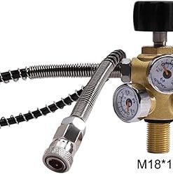 TUXING 4500Psi/300Bar High Pressure Compressor Pcp Paintball Filling Station,DIN Valve Scuba Adapter with 24 inch Soft Hose Pcp Charging Valve for Air Tank,PCP Air Rifle (M18*1.5UNF Threads) 2