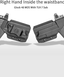 Gun Holster Inside Waistband Belt Wing Tuckable Holster fits G48 MOS w Streamlight TLR-7 Sub/IWB G48 MOS with TLR7 Sub Holster Adjustable Cant KYDEX Made (Right Hand Draw) 2
