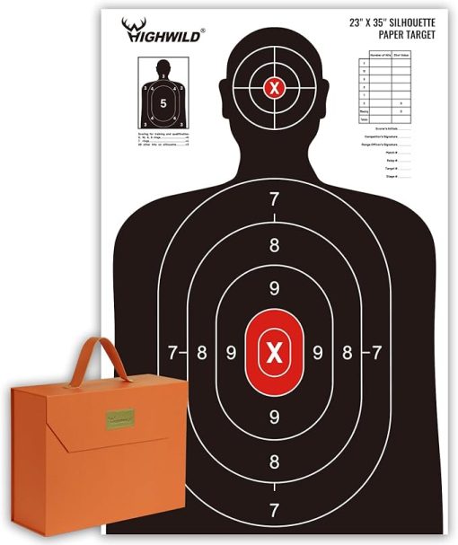 Highwild Shooting Range Silhouette Paper Target - 23X35 Inches - Suitable for Handguns, Rifles, Airguns, BB Guns