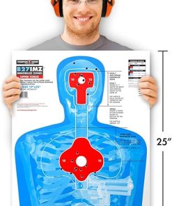 B27-IMZ Silhouette with Human Anatomy Immobilize Zones Ultra Bright Self-Defense Range Training Paper Shooting Targets – Made in USA 2