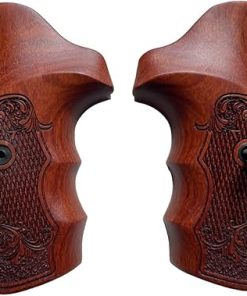 New Handmade reproductive Padauk Wood Grips Compatible with Taauuruss Small Frame, M 85, 38 Special 2”, Flower Engraved and Opened Back Style #TSmall03