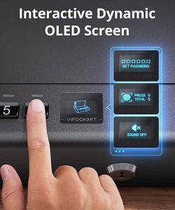 Gun Safe,Biometric Gun Safes for Pistols with 36 Months Standby Time,Handgun Safe for Storage in Drawers/Wall-Mounted/Bedside/Car,Quick Access to Unlock with Fingerprint (VFM-22 OLED+) 2