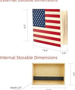 Pistols Wall Cabinet with Magnetic Lock, Wall Shelf Gun Safe, Handmade Wooden Box Storage (Wood Cover) 2