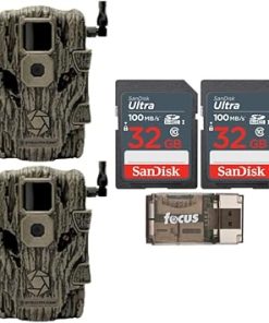 Stealth Cam Fusion X 26MP Trail Camera (Verizon, 2-Pack) with 32GB Ultra SDHC UHS-I Memory Card (2-Pack) Bundle and All-in-One High Speed USB 2.0 Card Reader (5 Items)