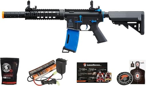 Lancer Tactical Gen 2 New Wave M4 SD Carbine Nylon Polymer Airsoft AEG Gun w/High Speed MidCap Magazine, Battery, Charger & 1000 Rounds BBS Included