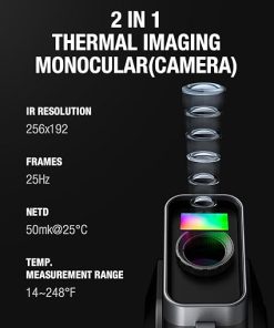 Teslong 2 in 1 Thermal Monocular 256×192, 11mm Focal Lens Thermal Imaging Camera with 3.5 Inch Screen for Hunting, Outdoor Camping, Travel, Inspection for Circuit Break, Leak 2