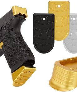 NDZ Performance Magazine Base Plate Finger Extension for Glock 43X 48 9mm, Textured Anodized Aluminum with Aspis Cut Design, Made in The USA – Choose Color & Pack Size